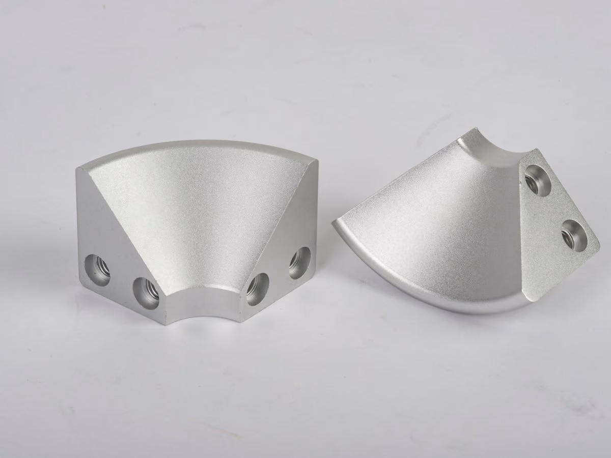 Pair of machined aluminum corner brackets